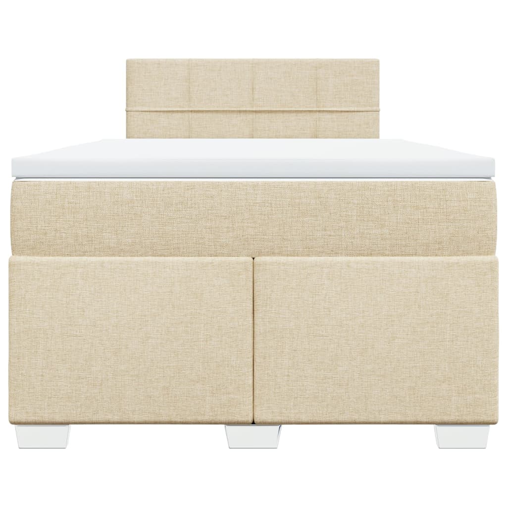 vidaXL Boxspring met matras stof crèmekleurig 120x200 cm, foto 4