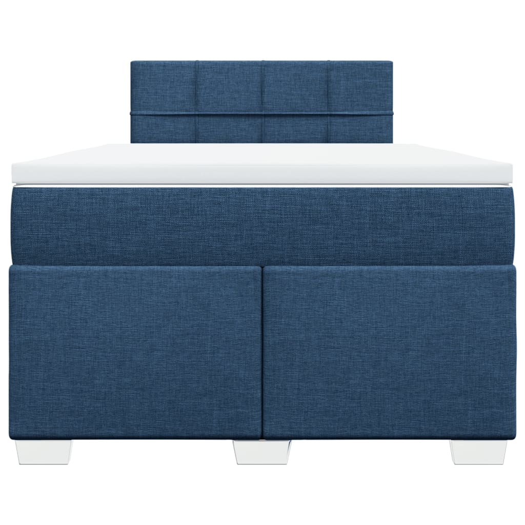 vidaXL Boxspring met matras stof blauw 120x200 cm, foto 4