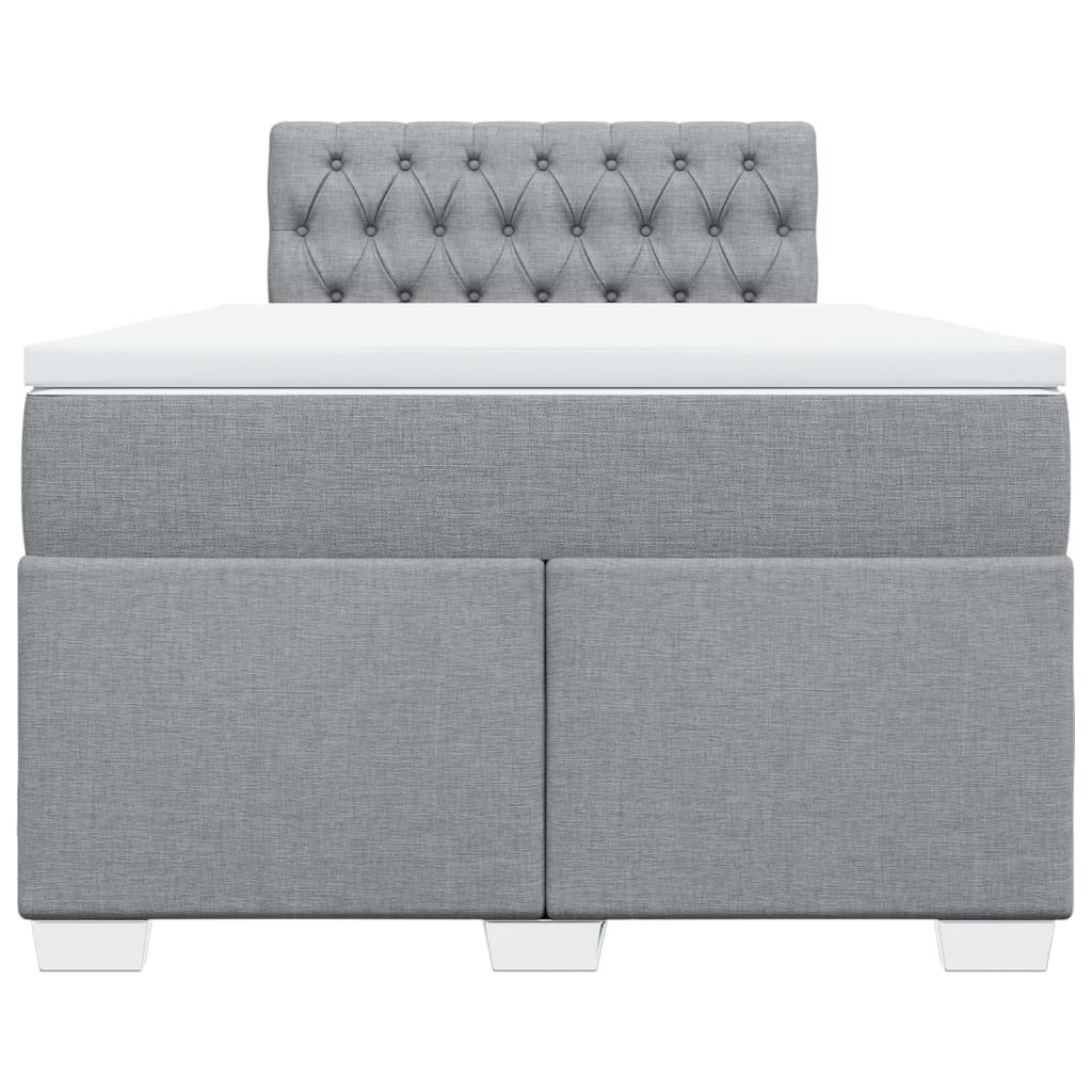 vidaXL Boxspring met matras stof lichtgrijs 120x200 cm grijs, foto 4