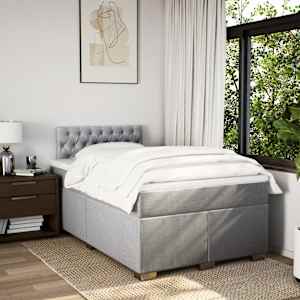 Box spring postel s matrací světle šedá 120 x 200 cm textil - obrázek 3