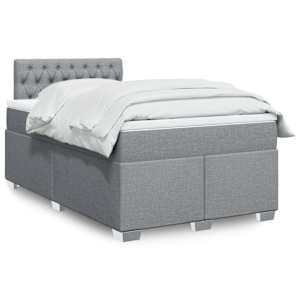 Box spring postel s matrací světle šedá 120 x 200 cm textil - obrázek 1