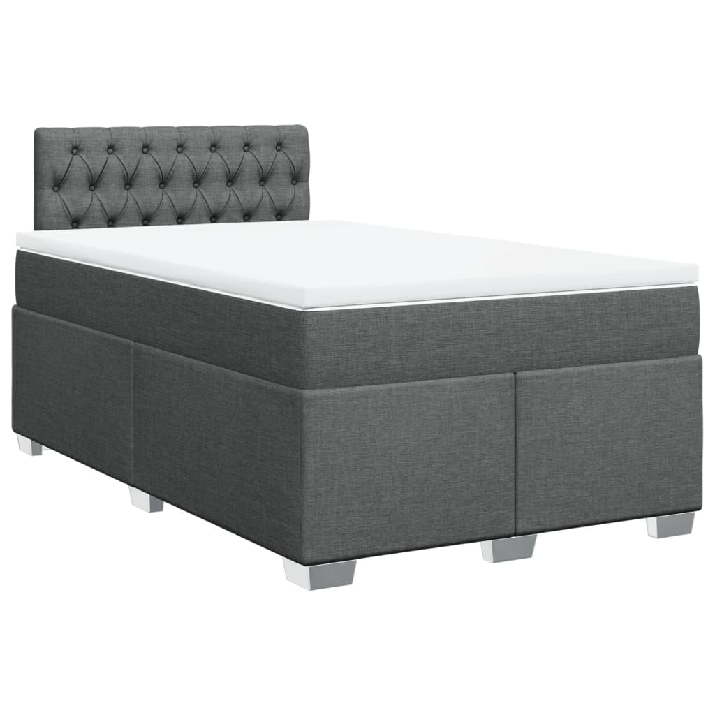 vidaXL Boxspring met matras stof donkergrijs 120x200 cm grijs, foto 3