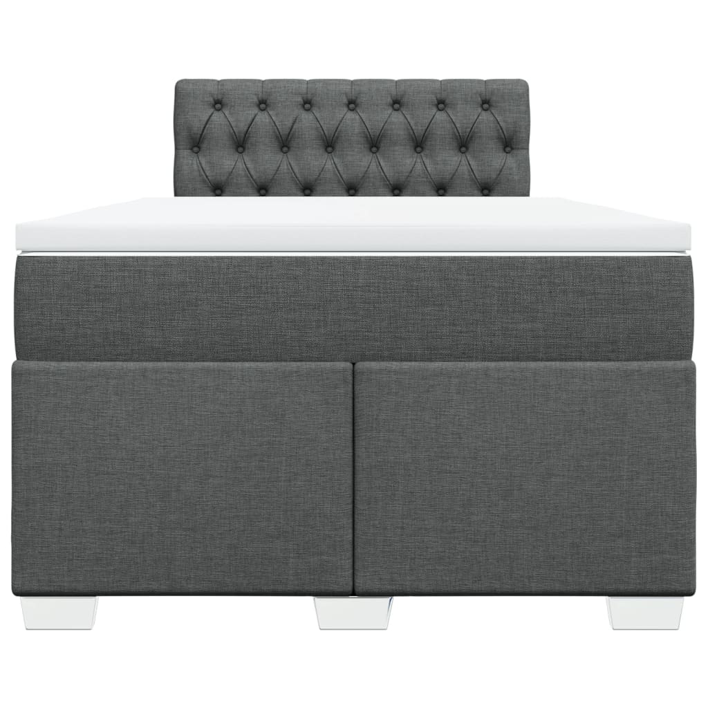 vidaXL Boxspring met matras stof donkergrijs 120x200 cm grijs, foto 4