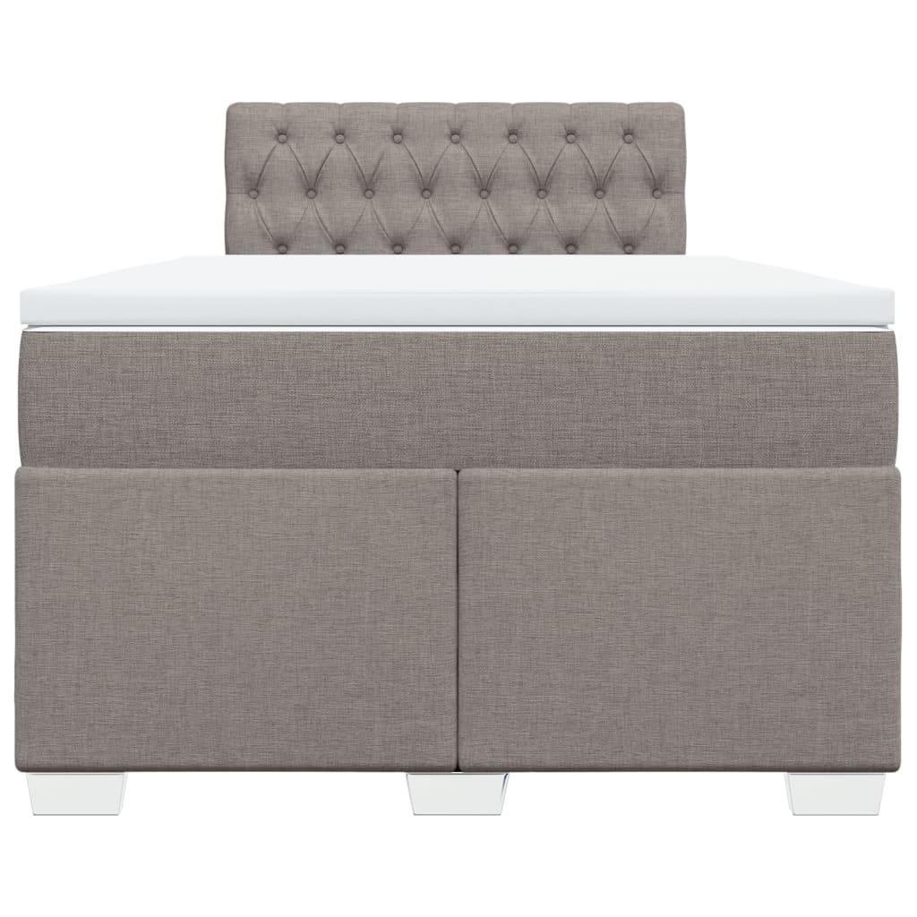 vidaXL Boxspring met matras stof taupe 120x200 cm, foto 4