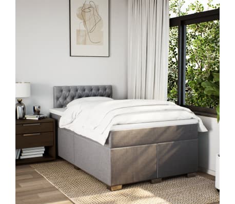 vidaXL Κρεβάτι Boxspring με Στρώμα Taupe 120x200 εκ. Υφασμάτινο