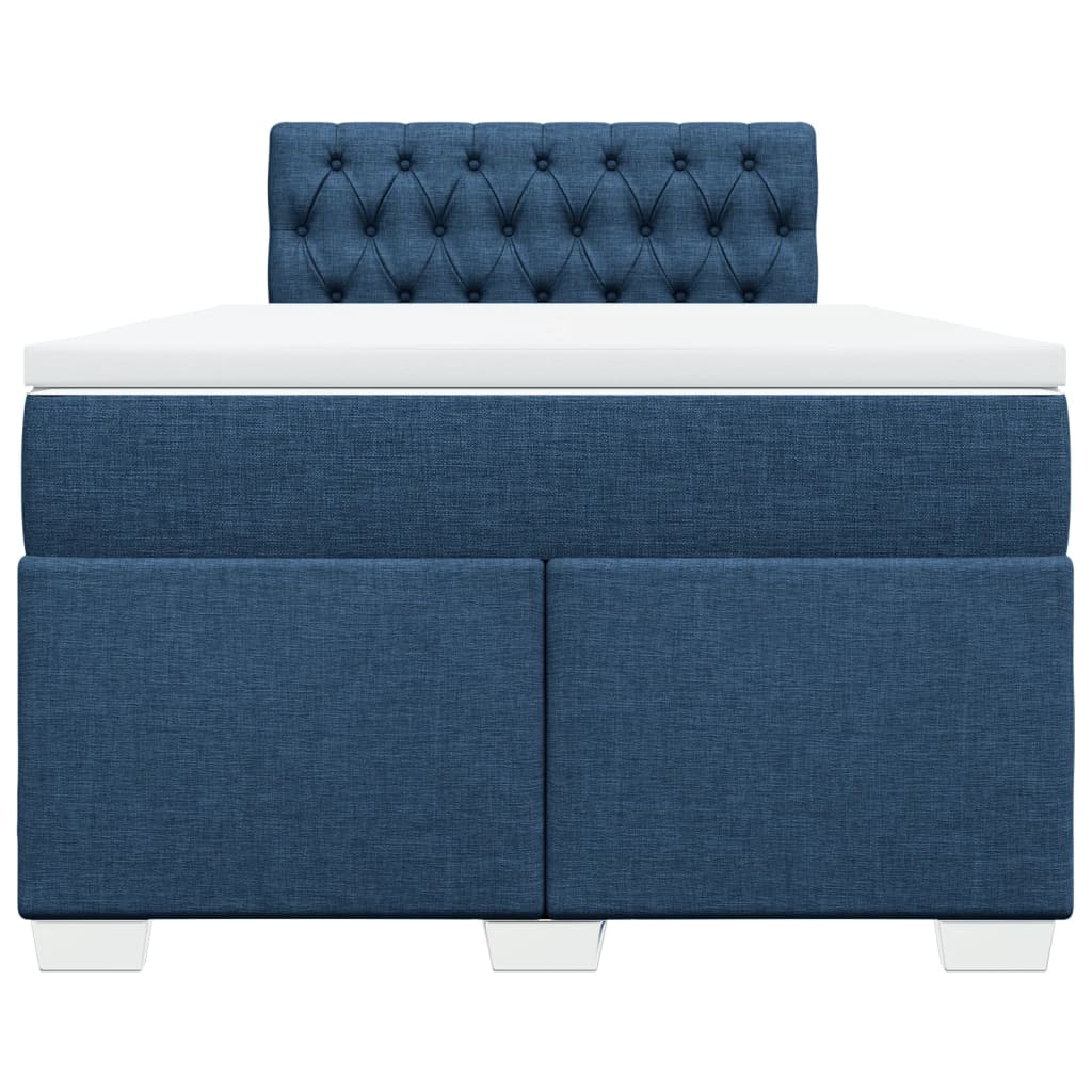 vidaXL Boxspring met matras stof blauw 120x200 cm, foto 4