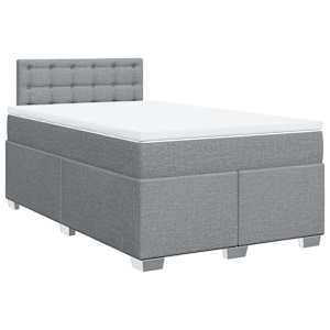 Box spring postel s matrací světle šedá 120 x 200 cm textil - obrázek 2