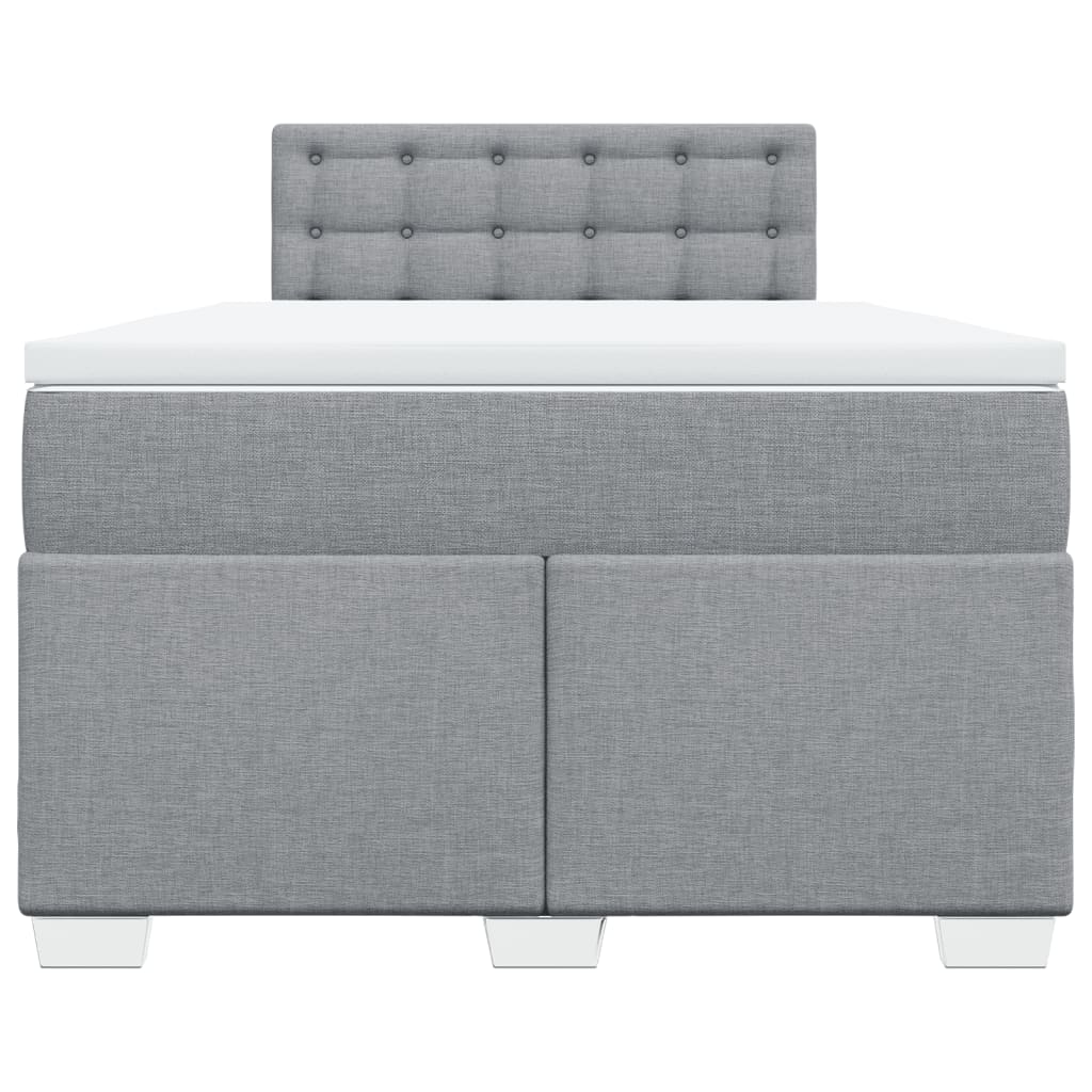 vidaXL Boxspring met matras stof lichtgrijs 120x200 cm grijs, foto 4