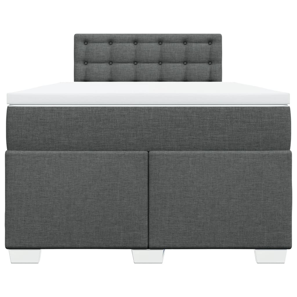 vidaXL Boxspring met matras stof donkergrijs 120x200 cm grijs, foto 4