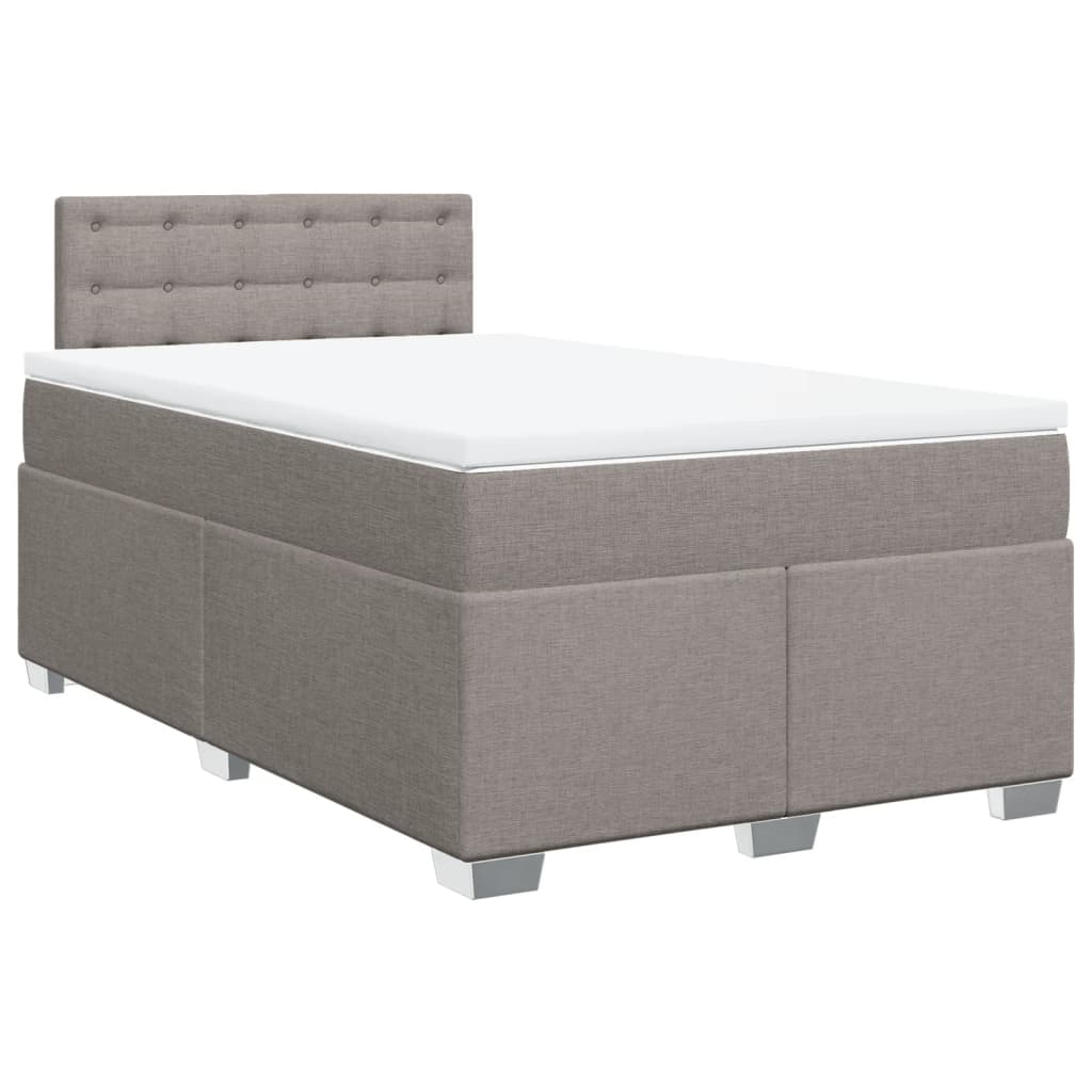 vidaXL Boxspring met matras stof taupe 120x200 cm, foto 3