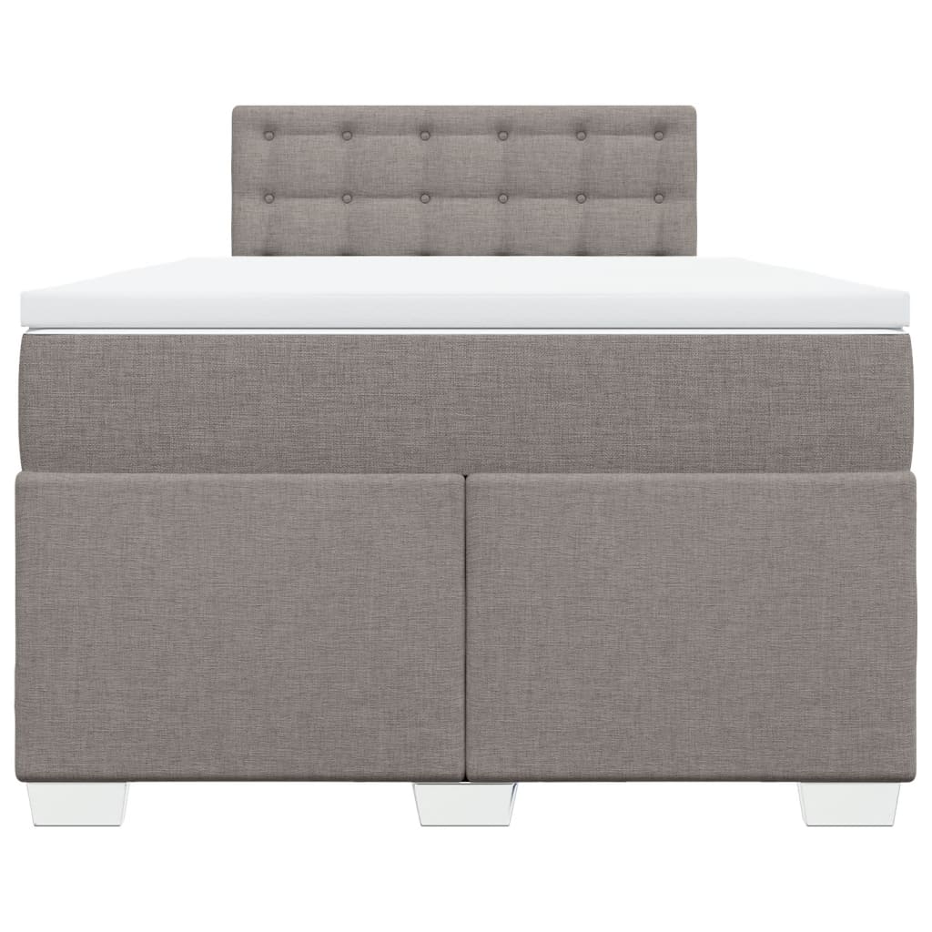 vidaXL Boxspring met matras stof taupe 120x200 cm, foto 4