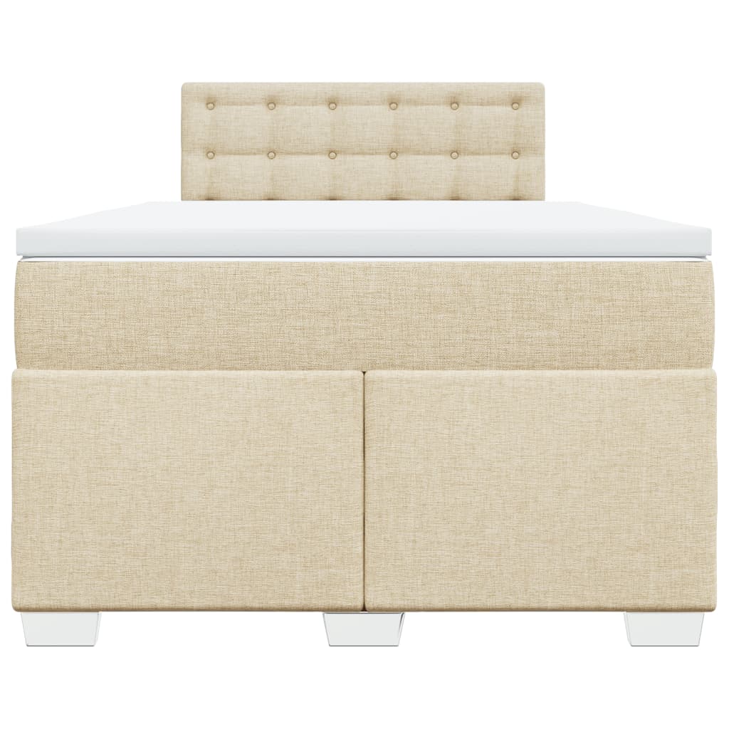 vidaXL Boxspring met matras stof crèmekleurig 120x200 cm, foto 4