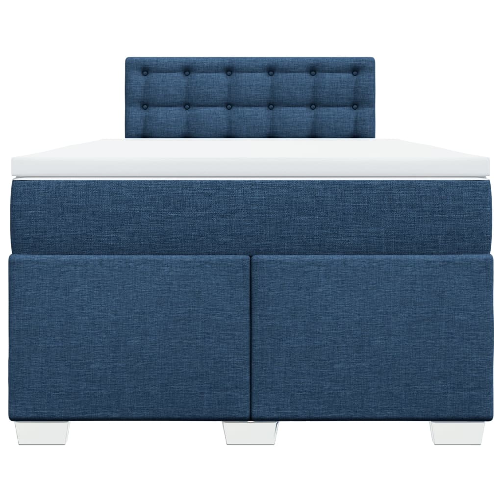 vidaXL Boxspring met matras stof blauw 120x200 cm, foto 4