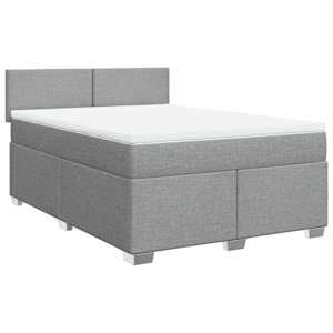 Box spring postel s matrací světle šedá 140 x 190 cm textil - obrázek 2