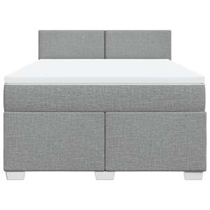 Box spring postel s matrací světle šedá 140 x 190 cm textil - obrázek 4