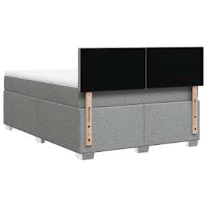 Box spring postel s matrací světle šedá 140 x 190 cm textil - obrázek 6