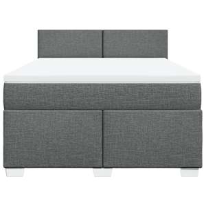 Box spring postel s matrací tmavě šedý 140 x 190 cm textil - obrázek 4
