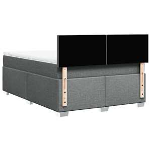 Box spring postel s matrací tmavě šedý 140 x 190 cm textil - obrázek 6