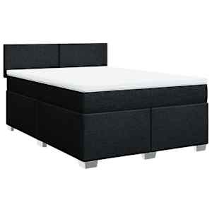 Box spring postel s matrací černá 140 x 190 cm textil - obrázek 2