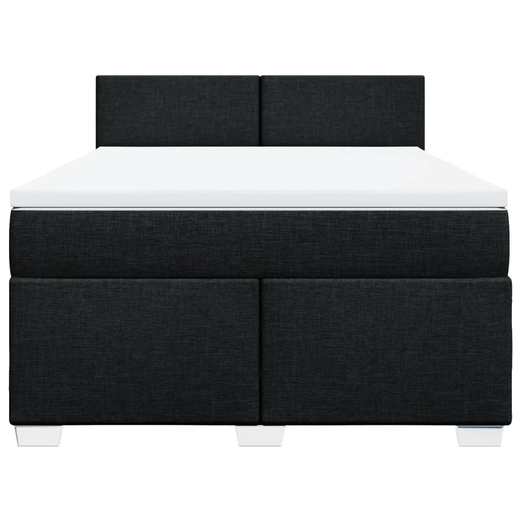 vidaXL Boxspring met matras stof zwart 140x190 cm, foto 4