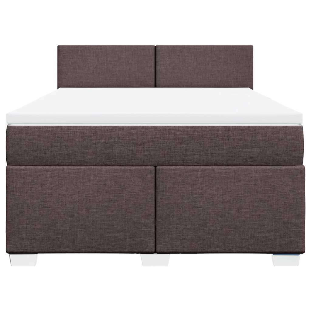 vidaXL Boxspring met matras stof donkerbruin 140x190 cm bruin, foto 4