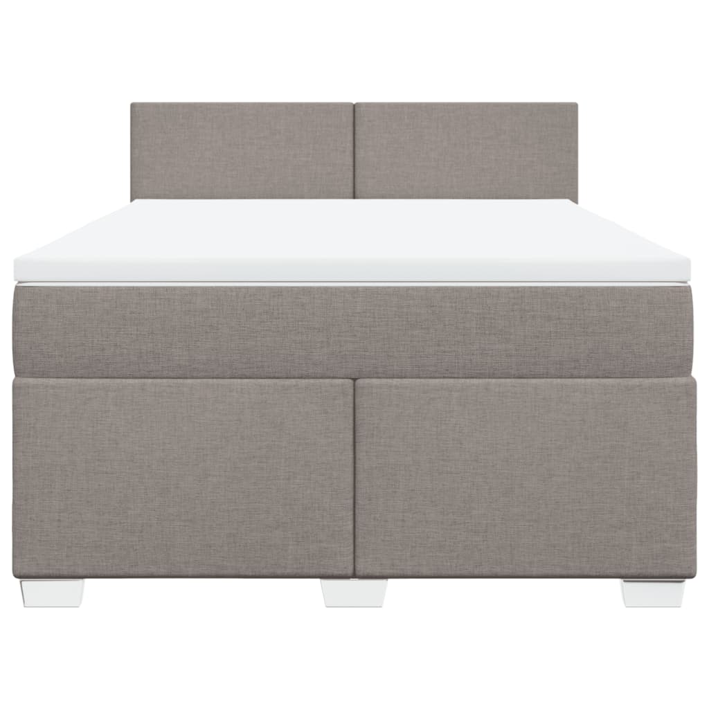 vidaXL Boxspring met matras stof taupe 140x190 cm, foto 4