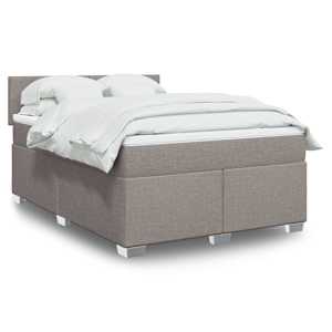 Box spring postel s matrací taupe 140x190 cm textil - obrázek 1