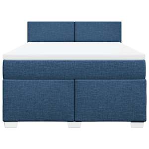 Box spring postel s matrací modrá 140x190 cm textil - obrázek 4