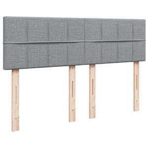 Box spring postel s matrací světle šedá 140 x 190 cm textil - obrázek 8