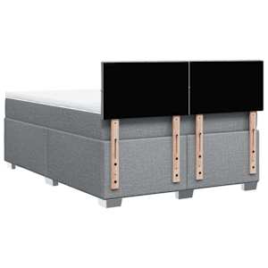 Box spring postel s matrací světle šedá 140 x 190 cm textil - obrázek 10