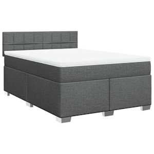 Box spring postel s matrací tmavě šedý 140 x 190 cm textil - obrázek 2