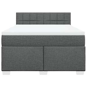 Box spring postel s matrací tmavě šedý 140 x 190 cm textil - obrázek 4