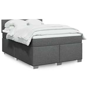 Box spring postel s matrací tmavě šedý 140 x 190 cm textil - obrázek 1
