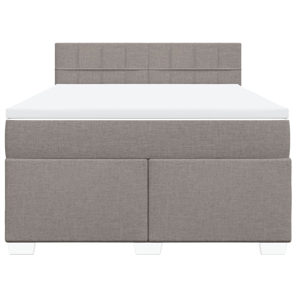 vidaXL Boxspring met matras stof taupe 140x190 cm, foto 4