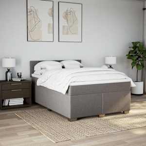 Box spring postel s matrací taupe 140x190 cm textil - obrázek 3