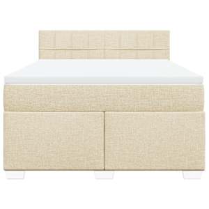 Box spring postel s matrací krémová 140x190 cm textil - obrázek 4