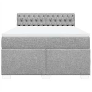 Box spring postel s matrací světle šedá 140 x 190 cm textil - obrázek 4