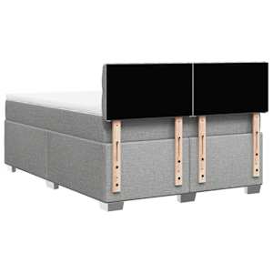 Box spring postel s matrací světle šedá 140 x 190 cm textil - obrázek 10