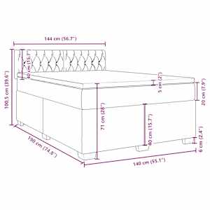 Box spring postel s matrací tmavě šedý 140 x 190 cm textil - obrázek 13