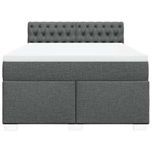 Box spring postel s matrací tmavě šedý 140 x 190 cm textil - obrázek 4