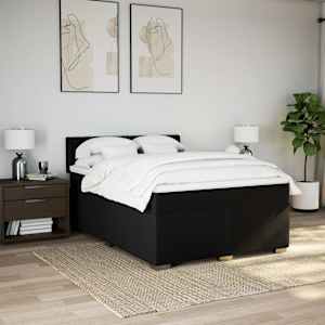 Box spring postel s matrací černá 140 x 190 cm textil - obrázek 3