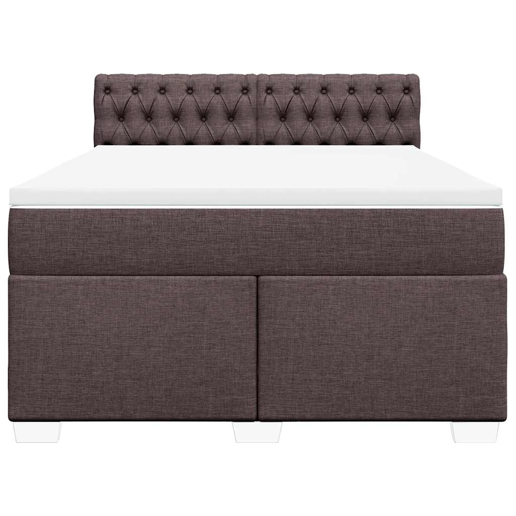 vidaXL Boxspring met matras stof donkerbruin 140x190 cm bruin, foto 4