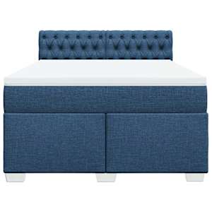 Box spring postel s matrací modrá 140x190 cm textil - obrázek 4