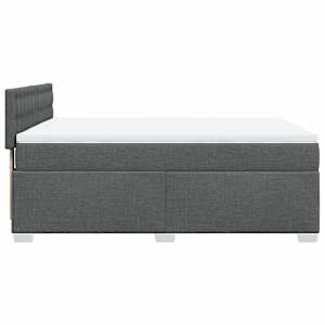 Box spring postel s matrací tmavě šedý 140 x 190 cm textil - obrázek 9
