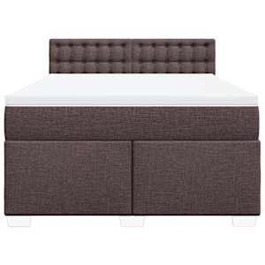 Box spring postel s matrací tmavě hnědá 140x190 cm textil - obrázek 4