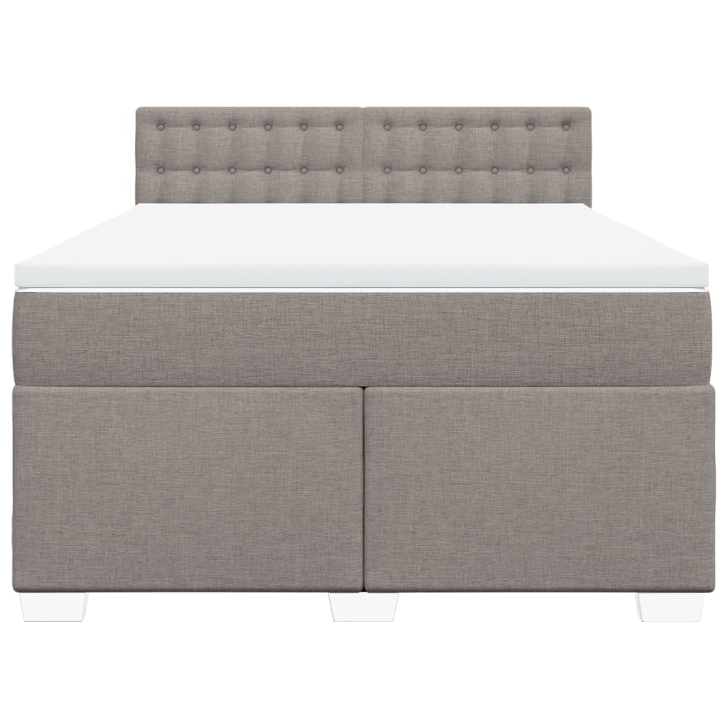 vidaXL Boxspring met matras stof taupe 140x190 cm, foto 4