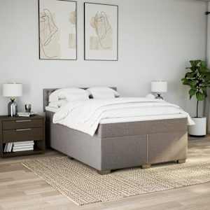 Box spring postel s matrací taupe 140x190 cm textil - obrázek 3