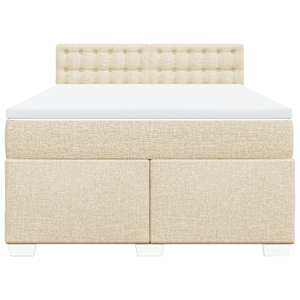 Box spring postel s matrací krémová 140x190 cm textil - obrázek 4
