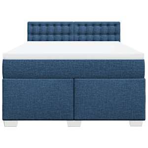 Box spring postel s matrací modrá 140x190 cm textil - obrázek 4