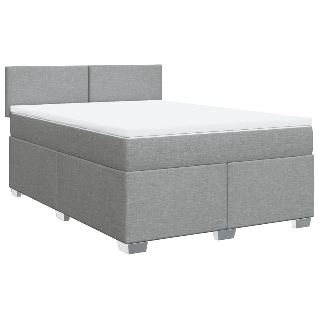 Thumbnail - vidaXL Boxspringbett mit Matratze Hellgrau 140x200 cm Stoff